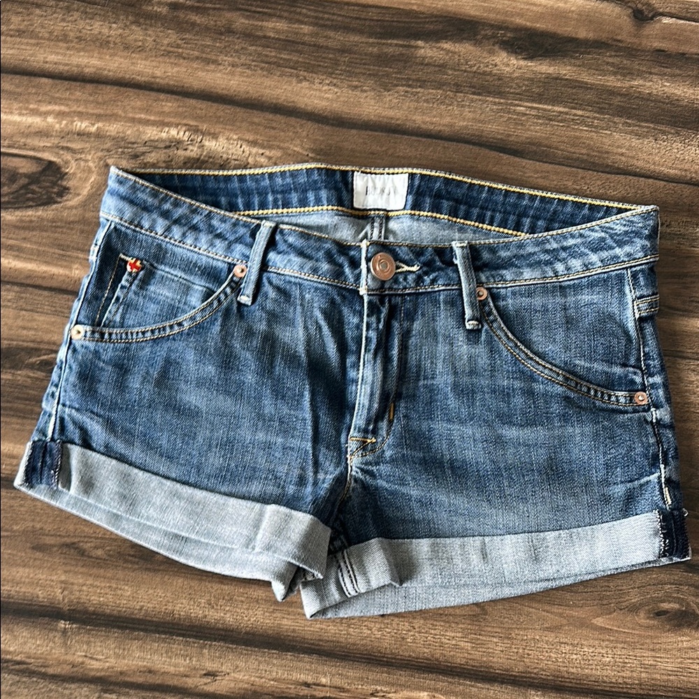 Hudson Jeans Blue Jean Shorts with Cuffed Hem